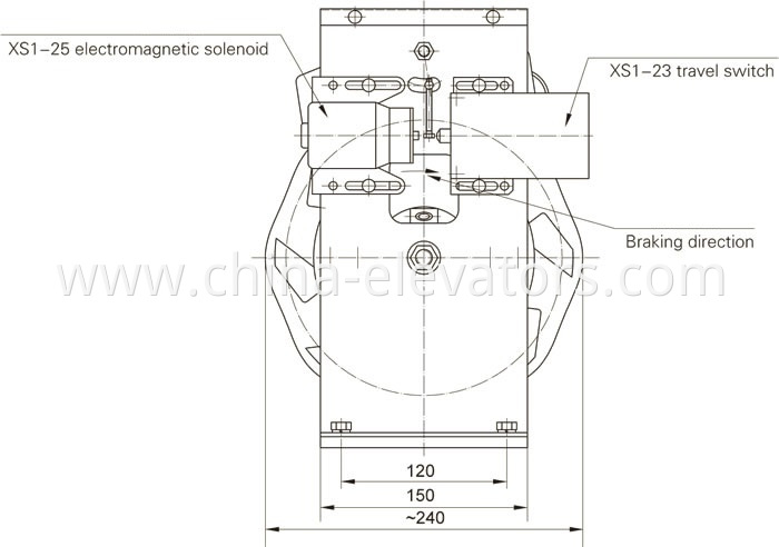 Drawing of Speed Governor for MRL Elevators ≤1m/s